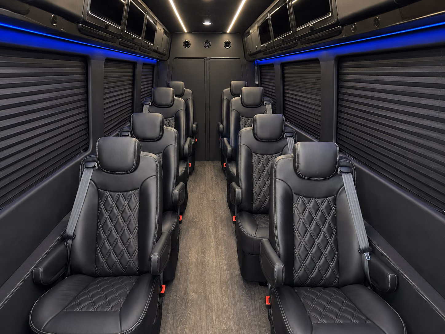 college station 18 passenger sprinter van inside